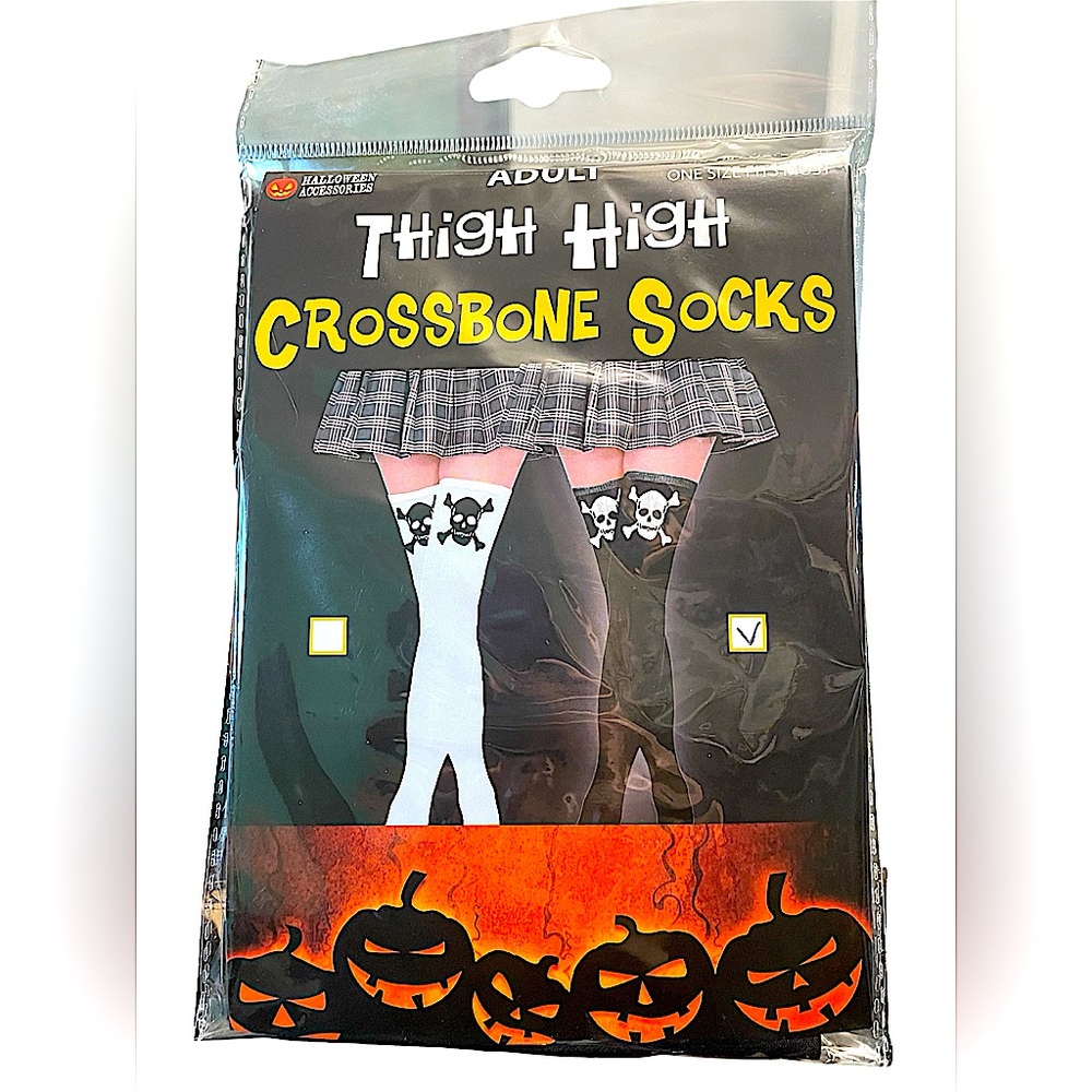 Cross Bones Thigh Highs